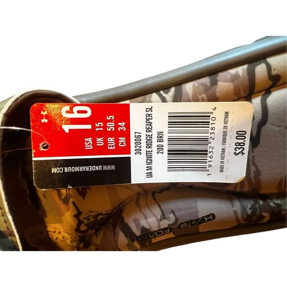 Under Armour men’s 16 ignite ridge reaper brown camouflage slides hunting - Picture 4 of 5